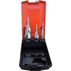   ABRABORO lépcsős lemezfúró készlet HSS-CO 4,0-12,0/20,0/30,0 mm