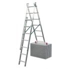 KRAUSE Corda háromrészes többcélú alumínium létra lépcsőfunkcióval 3 x 7 fokos 4,2 m