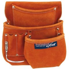   Extol szerszámtáska ácsoknak, bőr, övre fűzhető 6 zsebbel 421