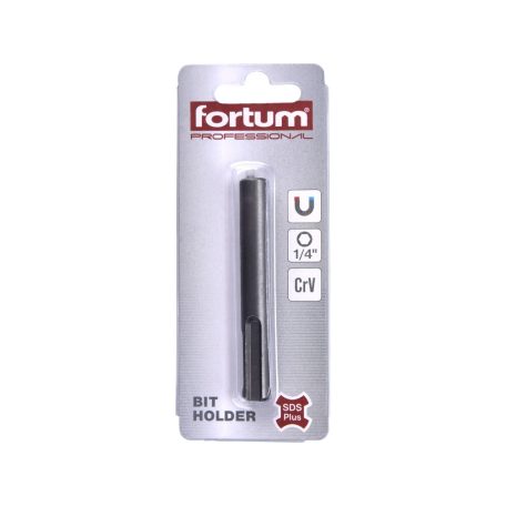 FORTUM Bit befogó adapter, 1/4″ bitekhez, mágneses, befogás SDS-Plus