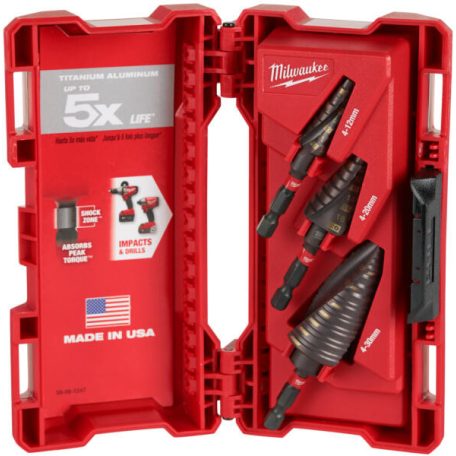 Milwaukee SHOCKWAVE 3 részes lépcsősfúró készlet 48899266
