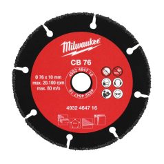 Milwaukee karbid vágótárcsa 76 mm (4932464716) M12 FCOT