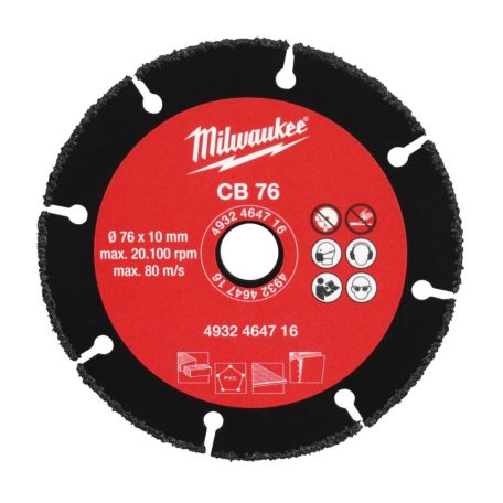 Milwaukee karbid vágótárcsa 76 mm (4932464716) M12 FCOT