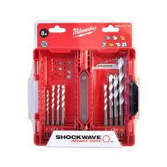   MILWAUKEE SHOCKWAVE 8 RÉSZES TÖBBFUNKCIÓS FÚRÓSZÁR KÉSZLET 1/4" HEX