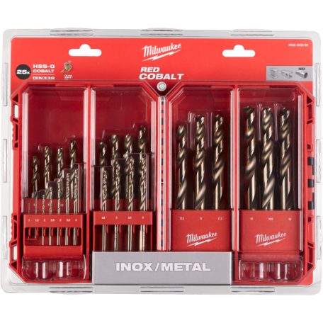 Milwaukee Red Cobalt fémfúró készlet -G Co (kobalt) DIN 338  25 darabos