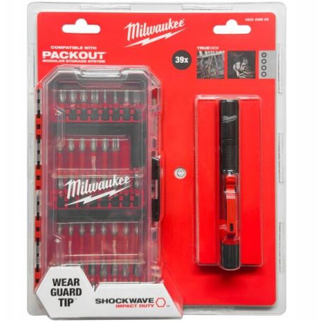 Milwaukee SHOCKWAVE™ IMPACT DUTY bitkészlet + elemlámpa 39 részes