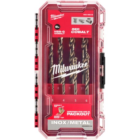 Milwaukee Red Cobalt 8 részes HSS-G fémfúró készlet (4932499256)