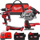 Milwaukee M18 FPP5K-502B erőcsomag / gépcsomag 5 gép 2 × 5.0 Ah akku töltő