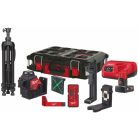 Milwaukee M123PLKIT-401P zöld vonallézer hatósugár jelfogóval 0 - 100 m 1 x 4 Ah akku + töltő PACKOUT™ kofferben