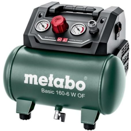 Metabo BASIC 160-6 W OF elektromos dugattyús kompresszor beszívott levegő: 65 l/perc 6 l 8 bar olajmentes 230 V