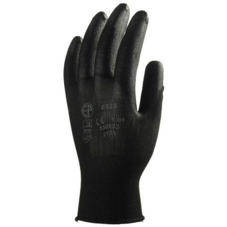 Szerelőkesztyű Nylon PU tenyérmártott fekete