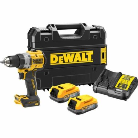 DeWALT DCD800P2T-QW akkus fúrócsavarozó tokmányos 18 V 27Nm / 90Nm szénkefementes 2 x 5 Ah akku + töltő TSTAK kofferben