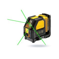   DeWALT DCE088D1G-QW zöld vonallézer hatósugár jelfogóval 0 - 50 m 1 x 2 Ah akku + töltő kofferben