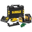 DeWALT DCE088D1G18-QW zöld vonallézer hatósugár jelfogóval 0 - 50 m 1 x 2 Ah akku + töltő TSTAK kofferben