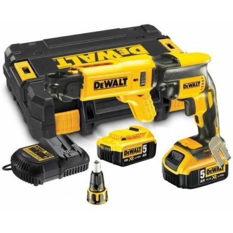 DeWALT DCF620P2K-QW akkus gipszkarton csavarozó csavarbehajtó mélységütközõvel 18 V szénkefementes 2 x 5 Ah akku + töltő TSTAK kofferben