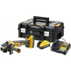   DeWALT DCG409H2T-QW sarokcsiszoló akkus 18 V 125 mm 9000 RPM szénkefementes 2 x 5 Ah akku + töltő TSTAK kofferben