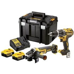   DeWALT DCK2020P2T-QW akkus gépszett DCD791 + DCG405 18V 2 x 5,0 AH TSTAK VI kofferben