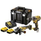 DeWALT DCK2080P2T akkus gépszett 18 V XR ütvefúró-csavarozó + sarokcsiszoló DCD796 DCG405 2 × DCB184 DCB115 TSTAK VI