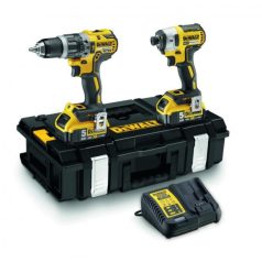   DeWALT DCK266P2-QW akkus Combopack gépszett 18V-os XR Li-Ion DCD796 ütvefúró DCF887 ütvecsavarozó (18V/2x5,0Ah) DS150 TSTAK kofferben