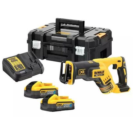 DeWALT DCS367H2T-QW akkus orrfűrész kardfűrész 18 V 300 mm szénkefementes 2 x 5 Ah akku + töltő TSTAK kofferben