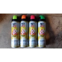   Pinty plusz tech jelölő spray -360fokos-500ml /db (sárga, narancs, zöld, pink színekben)