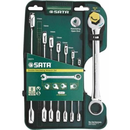 SATA csillag-villáskulcs készlet 8 részes dupla racsnis 8-19 mm
