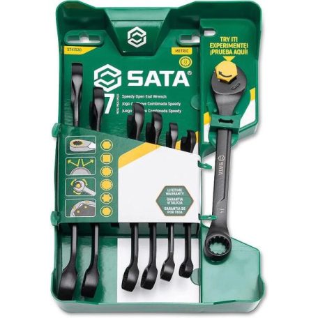 SATA csillag-villáskulcs készlet 7 részes univerzális X6 8-17 mm  BLACK EDITION ST47530